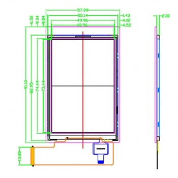 3.5 inch IPS LCD panel with touch screen